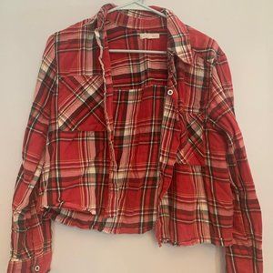 Cropped Flannel Shirt